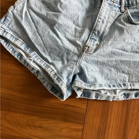 Abercrombie & Fitch Blue Mom Shorts High-Waisted Curve Love - Picture 3 of 4